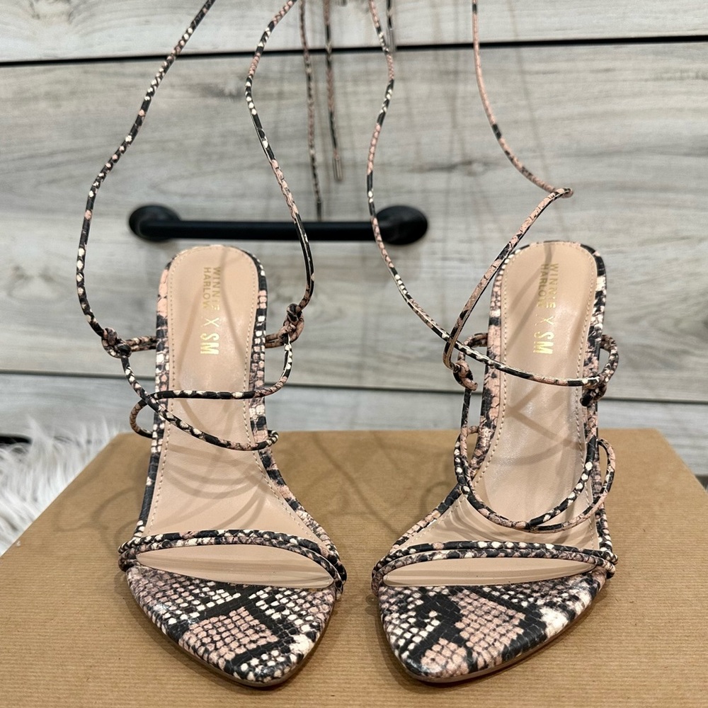 Winnie Harlow x SM Beige Snake Heels